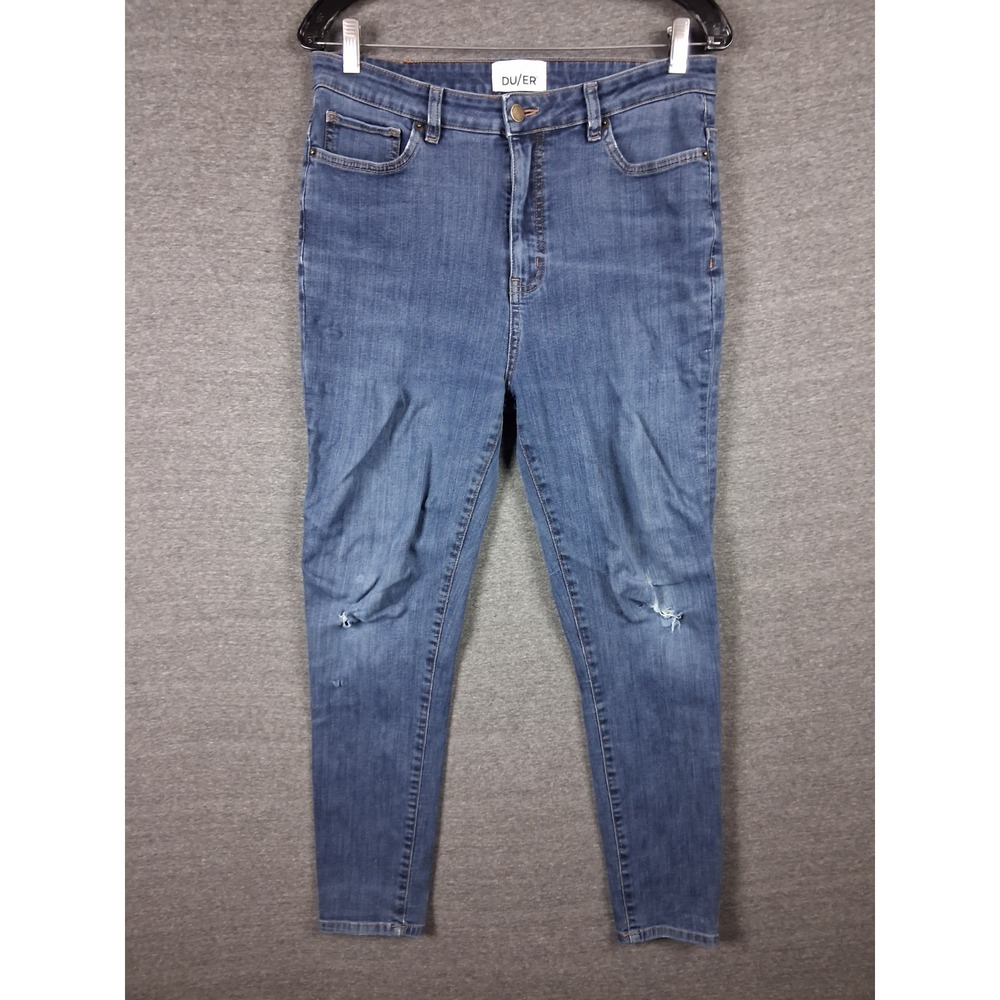 DUER Pants Mens‎ 31x28 Blue Skinny Distressed Stretch Casual Comfort Denim Style